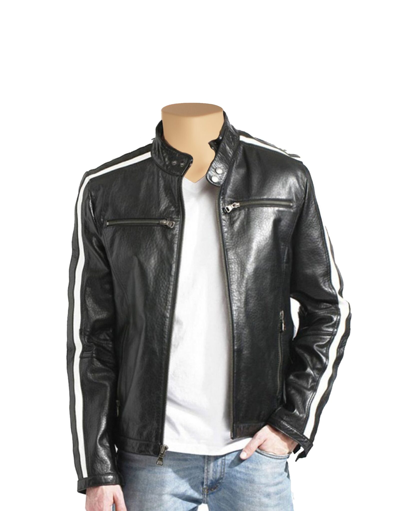 Unleash Your Bold Style with our Handcrafted Sturdy Goat Leather Jacket: relaxed fit, classy design, and unparalleled durability