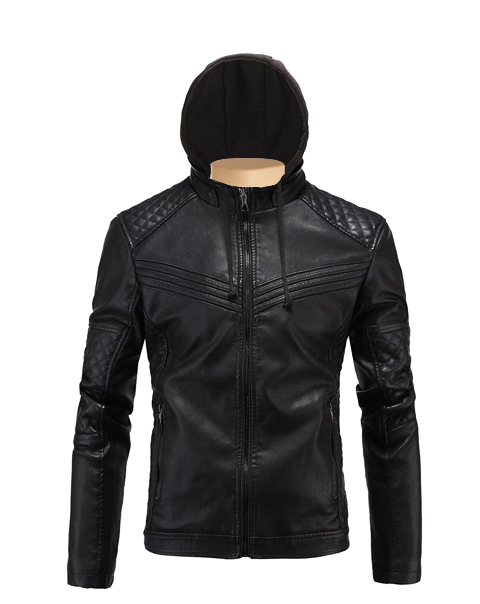 Unleash your style with our handcrafted soft lamb black leather jacket, versatile, classy, and uniquely stylish with a detachable leather hood