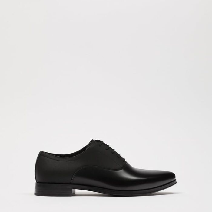Unleash Timeless Elegance: Men's Black Italian Leather Classic Oxford Dress Shoes - Exquisitely Crafted for Elevated Style and Comfort