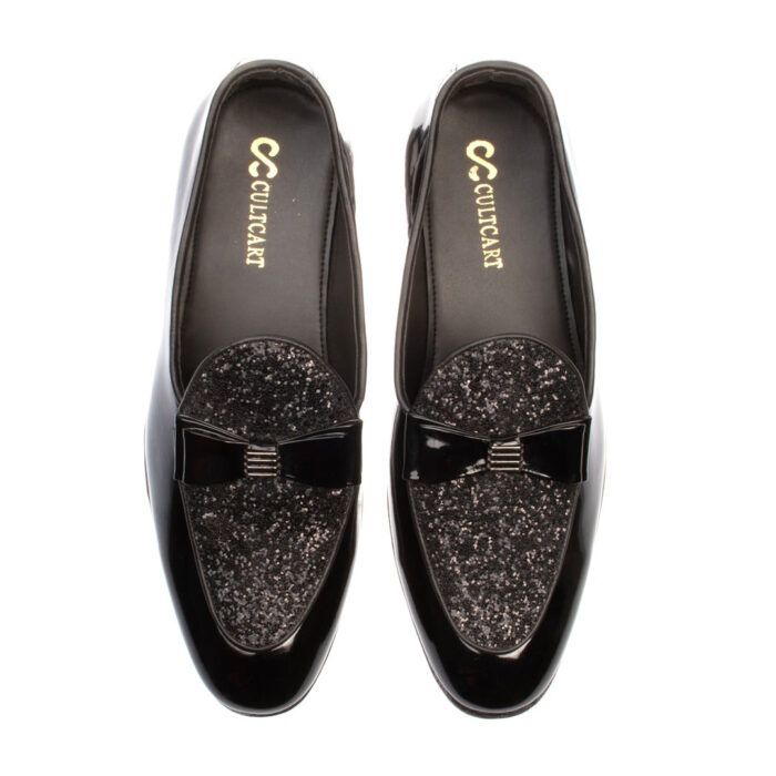Black Patent Leather Men's Loafer Shoes