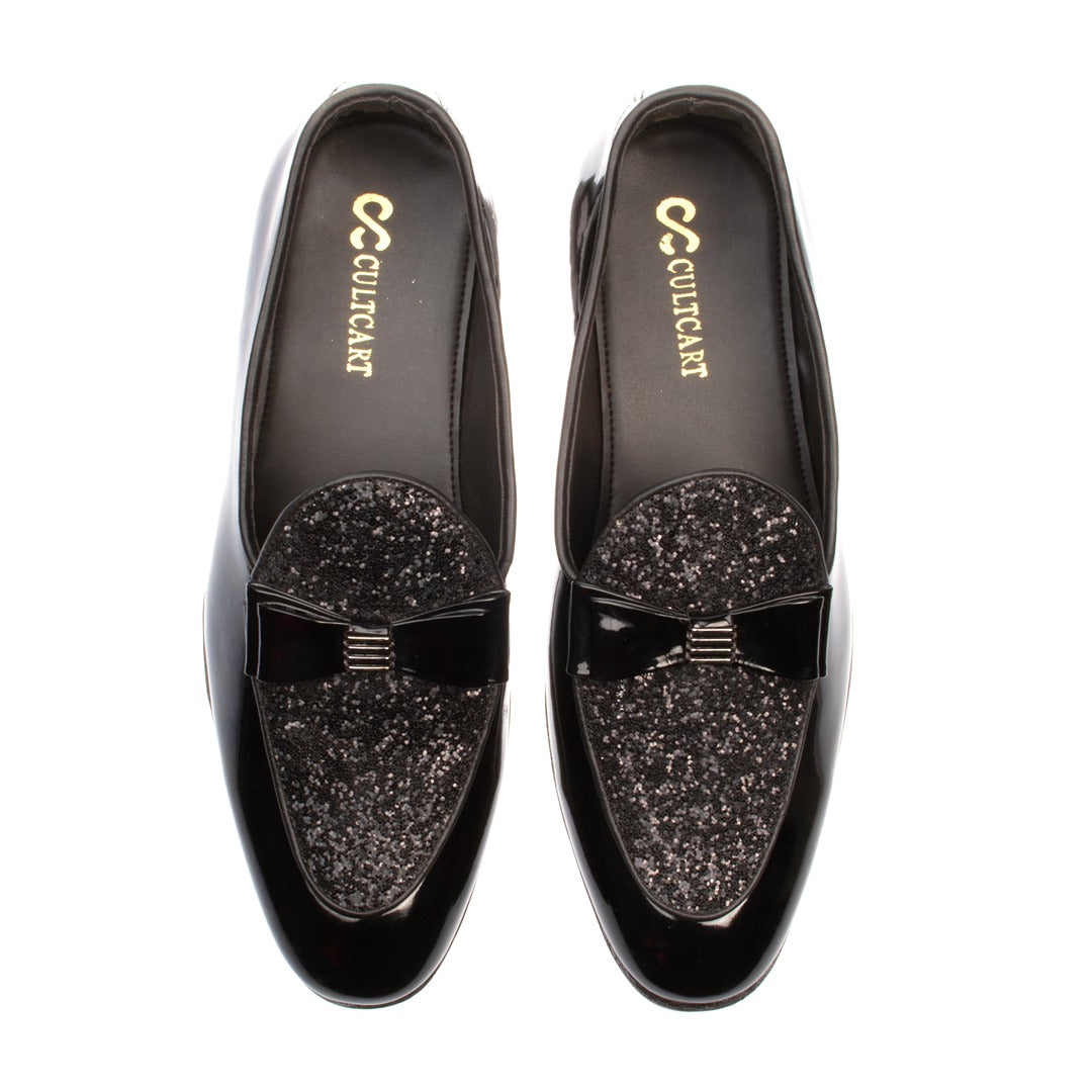 Black Patent Leather Men's Loafer Shoes