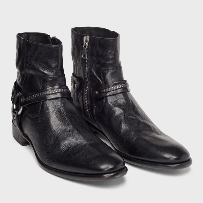Uncompromising Style and Comfort: Men's Thick Black Italian Buff Leather Jodhpur Boots - Exquisite Craftsmanship for the Modern Gentleman
