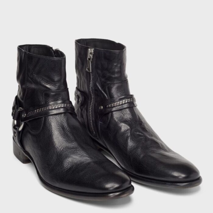 Uncompromising Style and Comfort: Men's Thick Black Italian Buff Leather Jodhpur Boots - Exquisite Craftsmanship for the Modern Gentleman