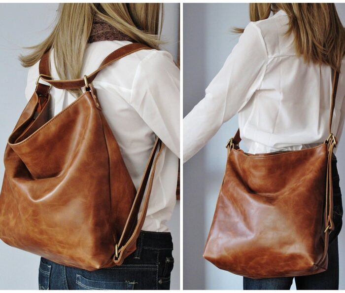 Versatile and Chic: Women's Leather Convertible Backpack - Stylish, Lightweight, and Multi-Purpose Bag for Everyday Use