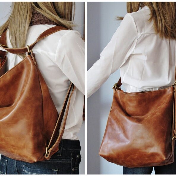 Versatile and Chic: Women's Leather Convertible Backpack - Stylish, Lightweight, and Multi-Purpose Bag for Everyday Use