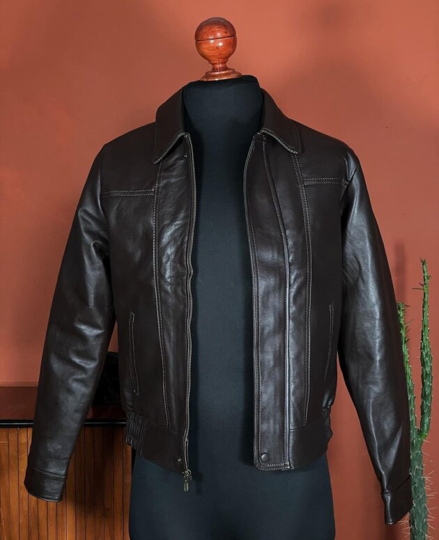 Men's handcrafted genuine lamb leather moto racer jacket,soft outershell,internal pockets,black jacket, regular fit