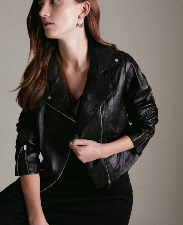 CultCart Womens Signature Moto Biker Leather Jacket