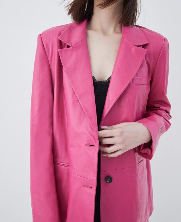 Womens long blazer stylish leather jacket