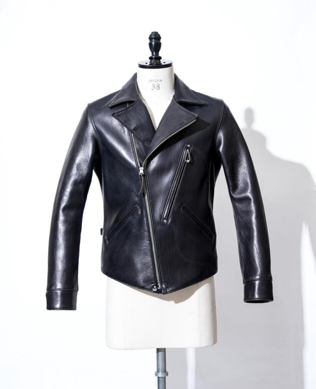 Men's stylish sturdy black buff leather moto biker jacket,genuine full grain buff leather jacket,regular fit.